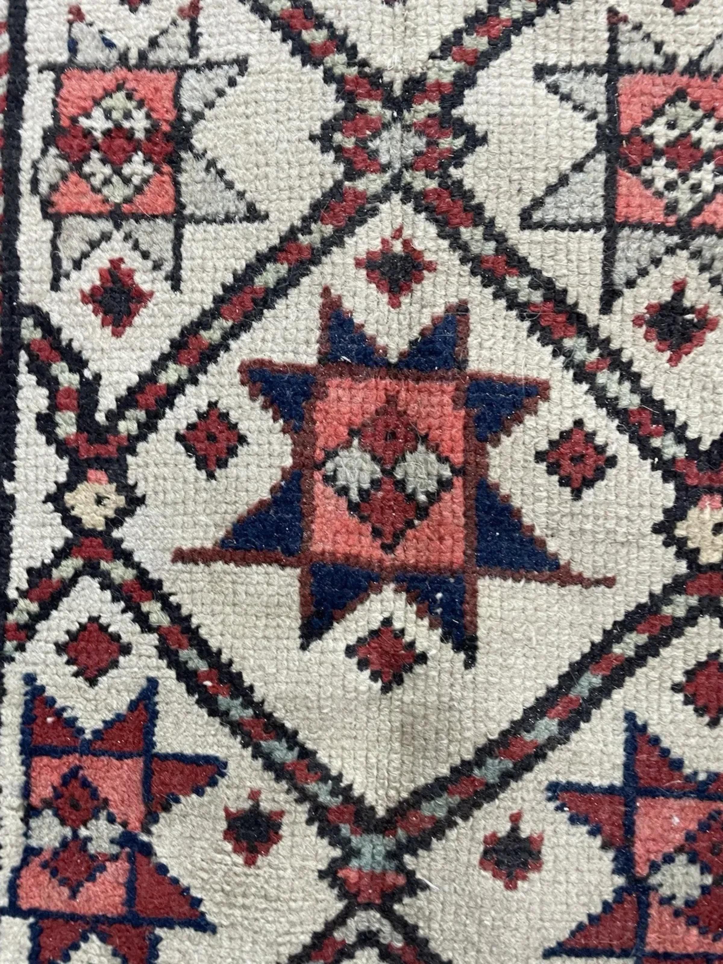 Inizio XX secolo Tappeto antico caucasico Kazak fatto a mano 3,3' x 6,6', 1900 - 1N119 in vendita