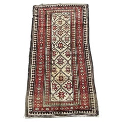 Handgefertigter antiker kaukasischer Kazak-Teppich 3,3' x 6,6', 1900er Jahre - 1N119