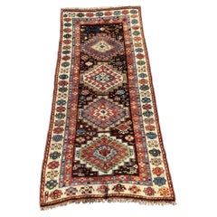 Handmade Antique Caucasian Kazak Rug 3.5' x 6.5', 1880s - 2B75