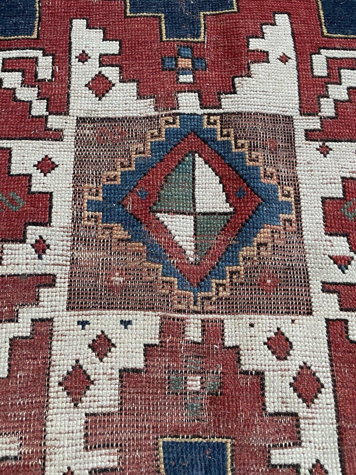 Handmade Antique Caucasian Lezgi Rug 4.9' x 7.2', 1880s - 1N100 For Sale 5
