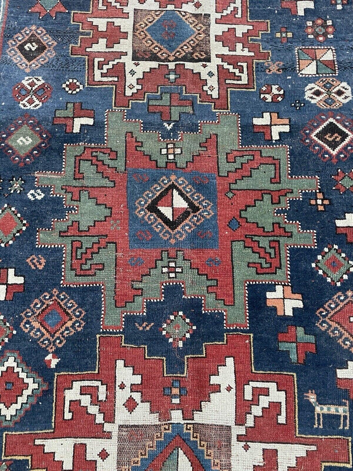Handmade Antique Caucasian Lezgi Rug 4.9' x 7.2', 1880s - 1N100 For Sale 7