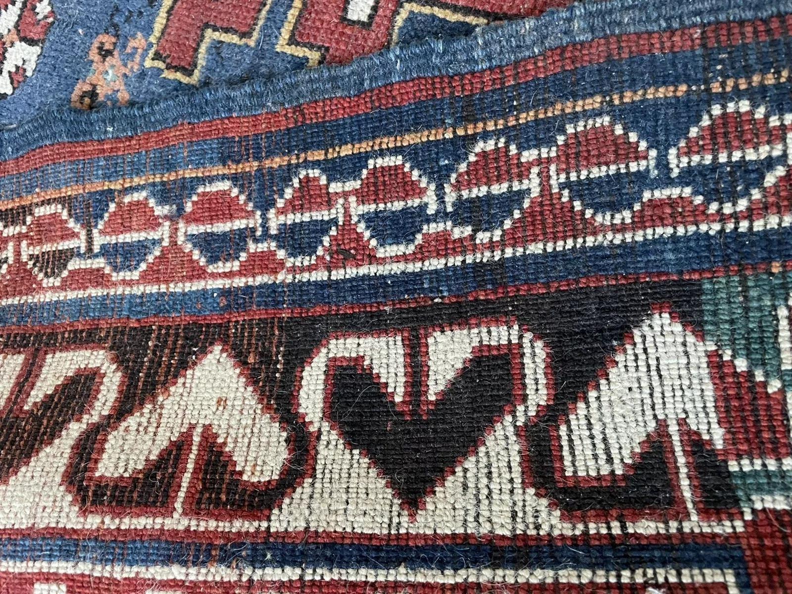 Handmade Antique Caucasian Lezgi Rug 4.9' x 7.2', 1880s - 1N100 For Sale 2