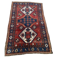 Handmade Antique Caucasian Lori Pambak Rug 4.11' x 7.6', 1880s - 1N99
