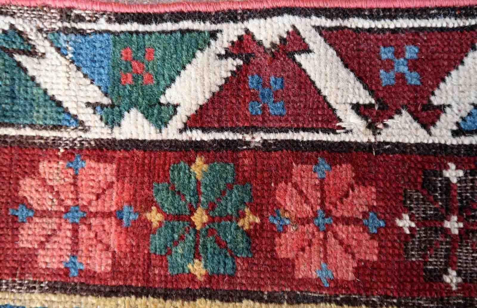 Handgefertigter antiker kaukasischer Schirwan-Teppich, 1870er Jahre, 1P101 (Russisch) im Angebot