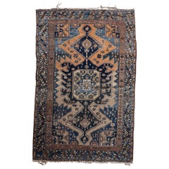 Handmade Antique Caucasian Shirvan Rug 4.1' x 6.2', 1900s - 1C1138