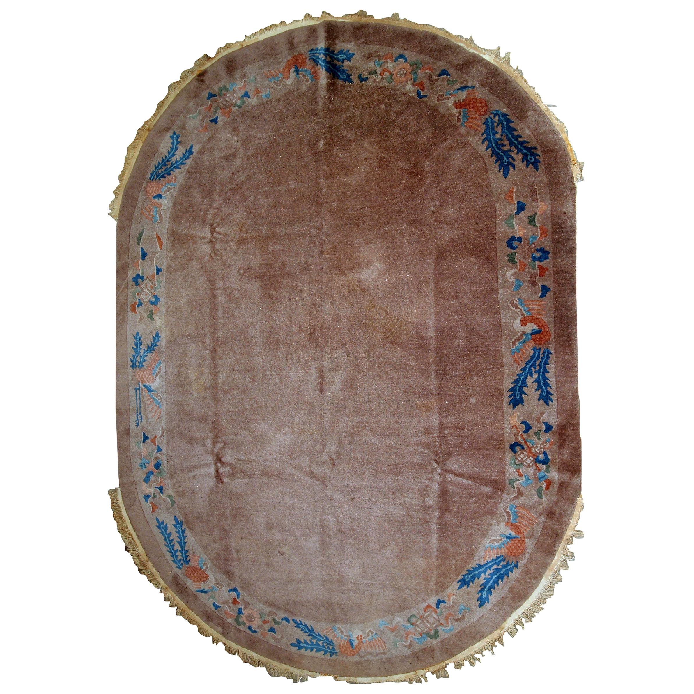 Handgefertigter antiker chinesischer Art-Déco-Teppich, 1910er Jahre, 1B801