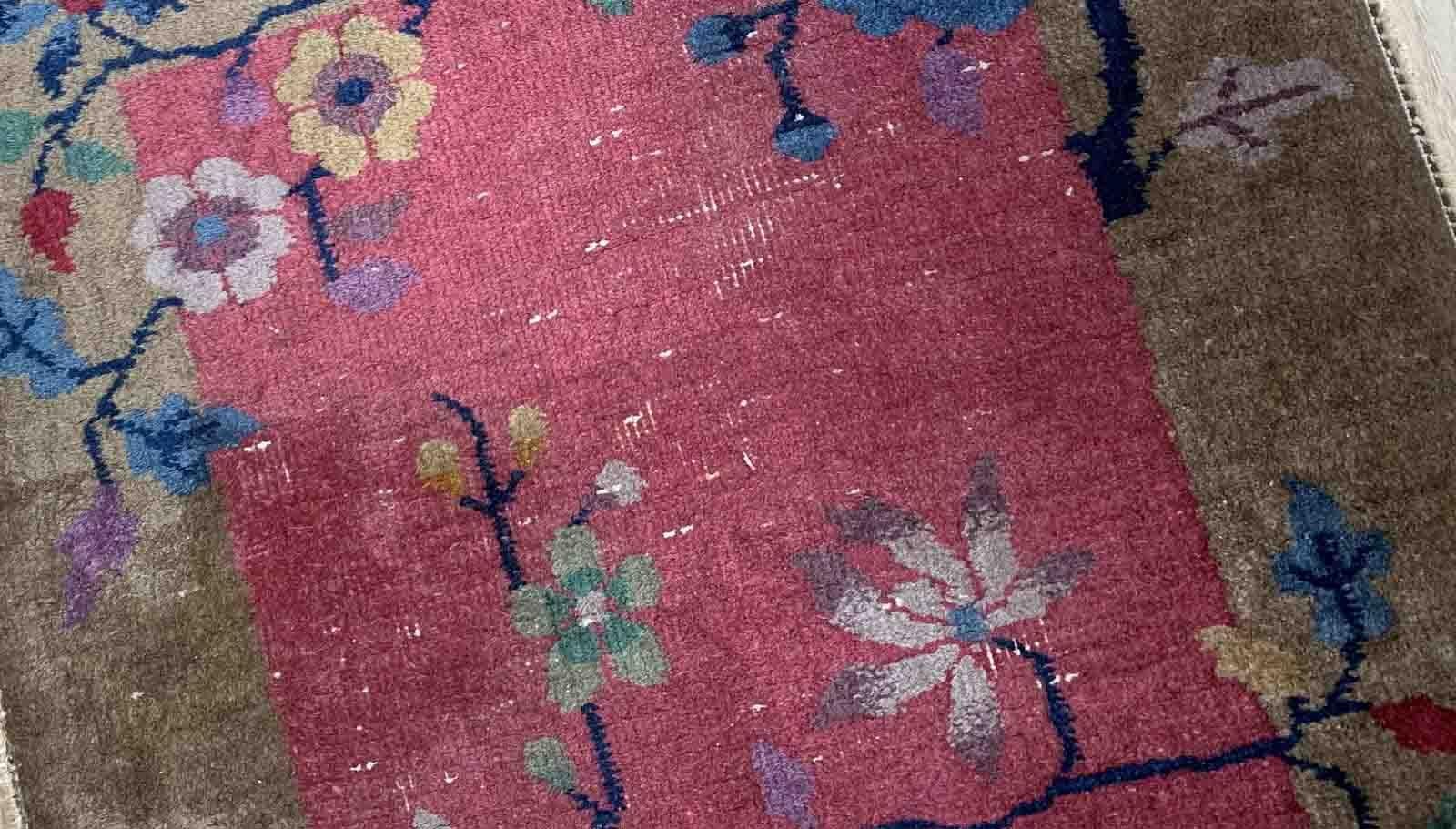 Handgefertigter antiker chinesischer Art-Déco-Teppich, 1920er Jahre, 1B955 (Chinesisch) im Angebot