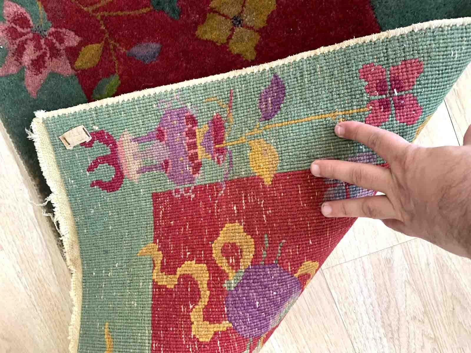 Handgefertigter antiker chinesischer Art-Déco-Teppich, 1920er Jahre, 1B956 (Chinesisch) im Angebot