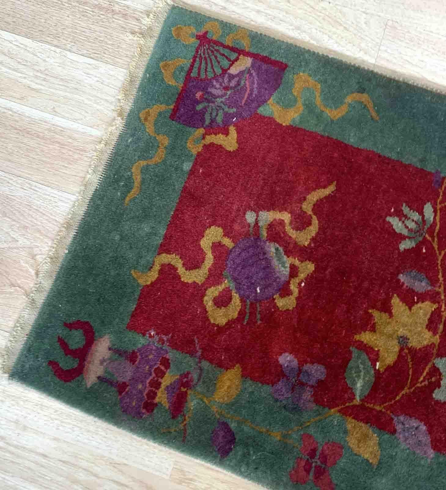 Handgefertigter antiker chinesischer Art-Déco-Teppich, 1920er Jahre, 1B956 (20. Jahrhundert) im Angebot