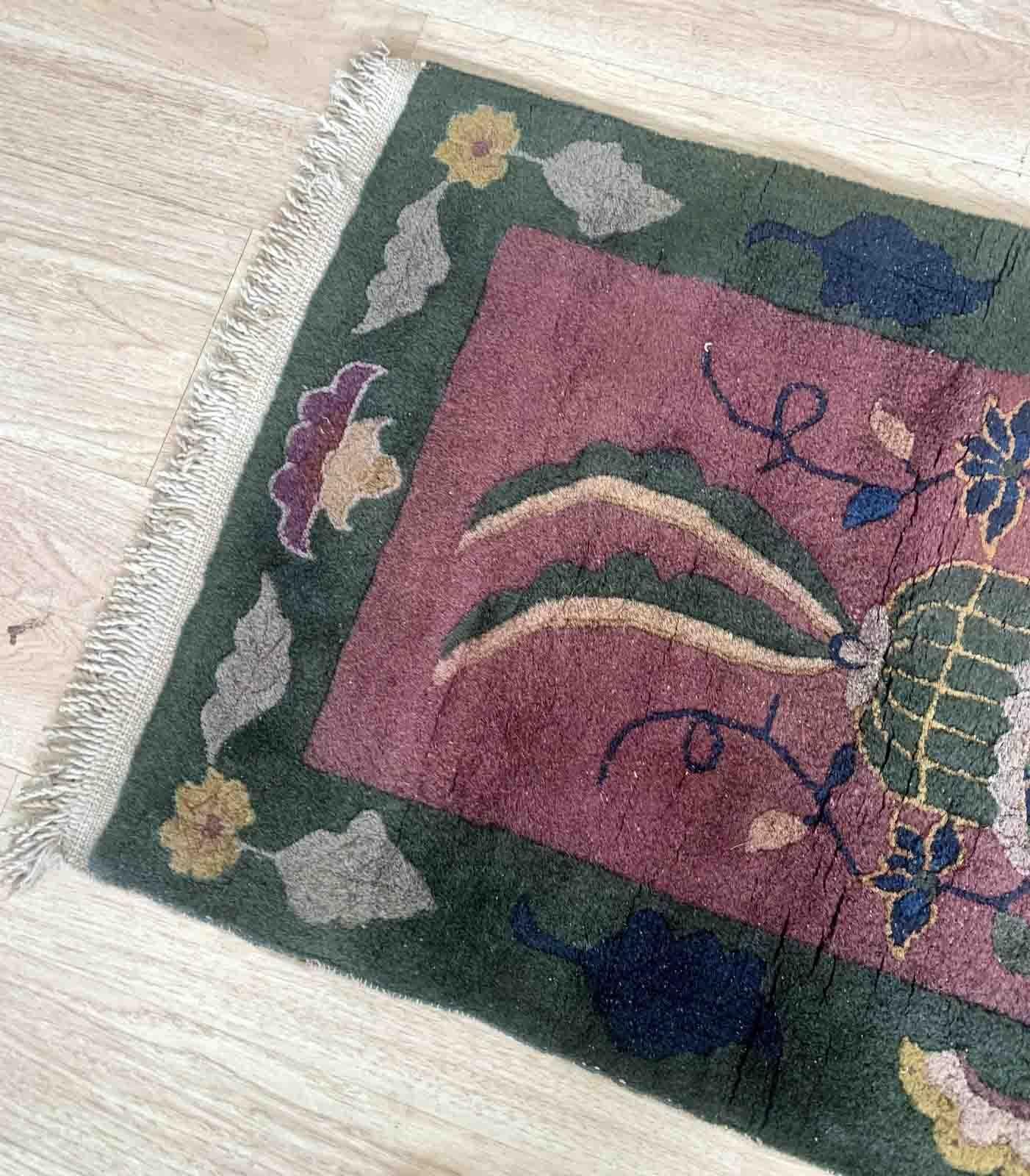 Handgefertigter antiker chinesischer Art-Déco-Teppich, 1920er Jahre, 1B960 (20. Jahrhundert) im Angebot