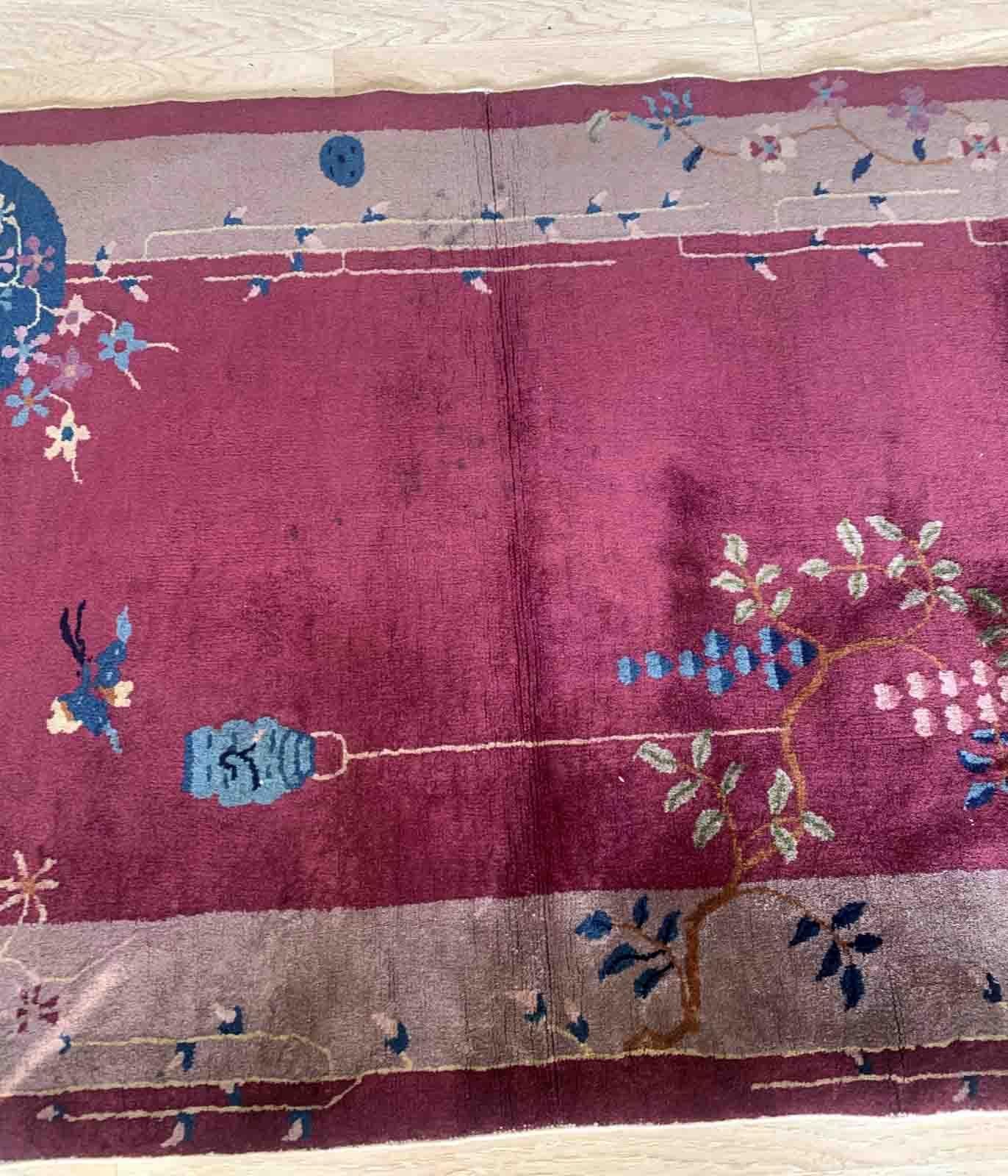 Handgefertigter antiker chinesischer Art-Déco-Teppich, 1920er Jahre, 1B961 (Wolle) im Angebot