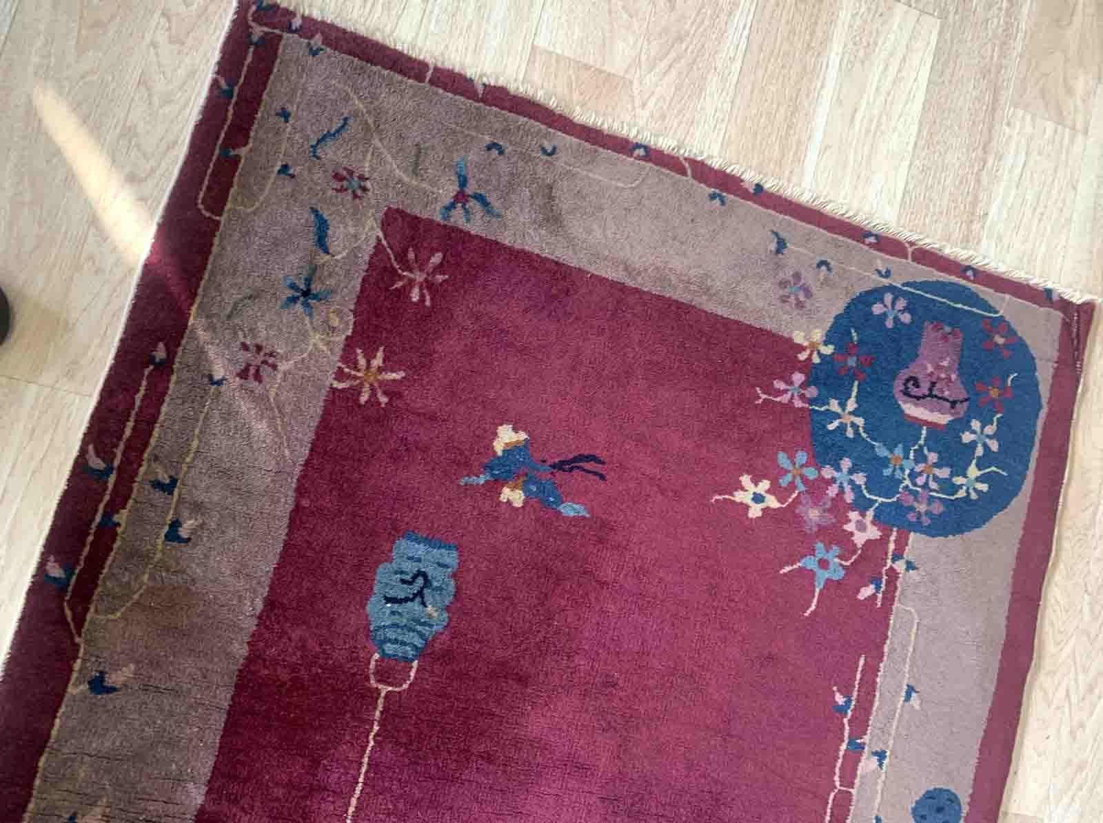 Handgefertigter antiker chinesischer Art-Déco-Teppich, 1920er Jahre, 1B961 im Angebot 1