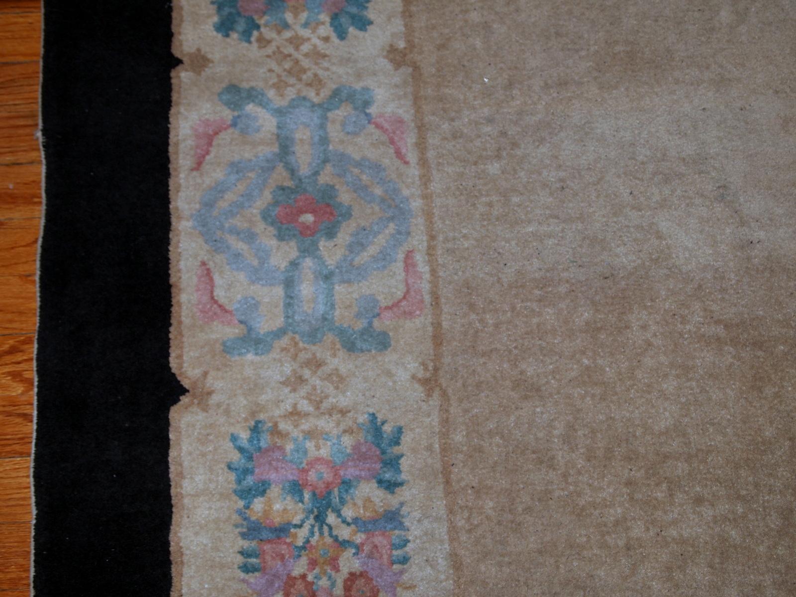 Handmade Antique Chinese Art Deco Rug, 1920s, 1B660 For Sale 5