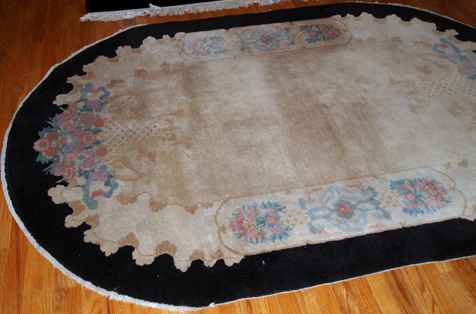 Handmade Antique Chinese Art Deco Rug, 1920s, 1B660 For Sale 8