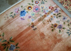 Handmade Antique Chinese Art Deco Rug, 1920s