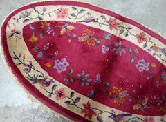 Handmade Antique Chinese Art Deco Rug, 1920s, 1B480