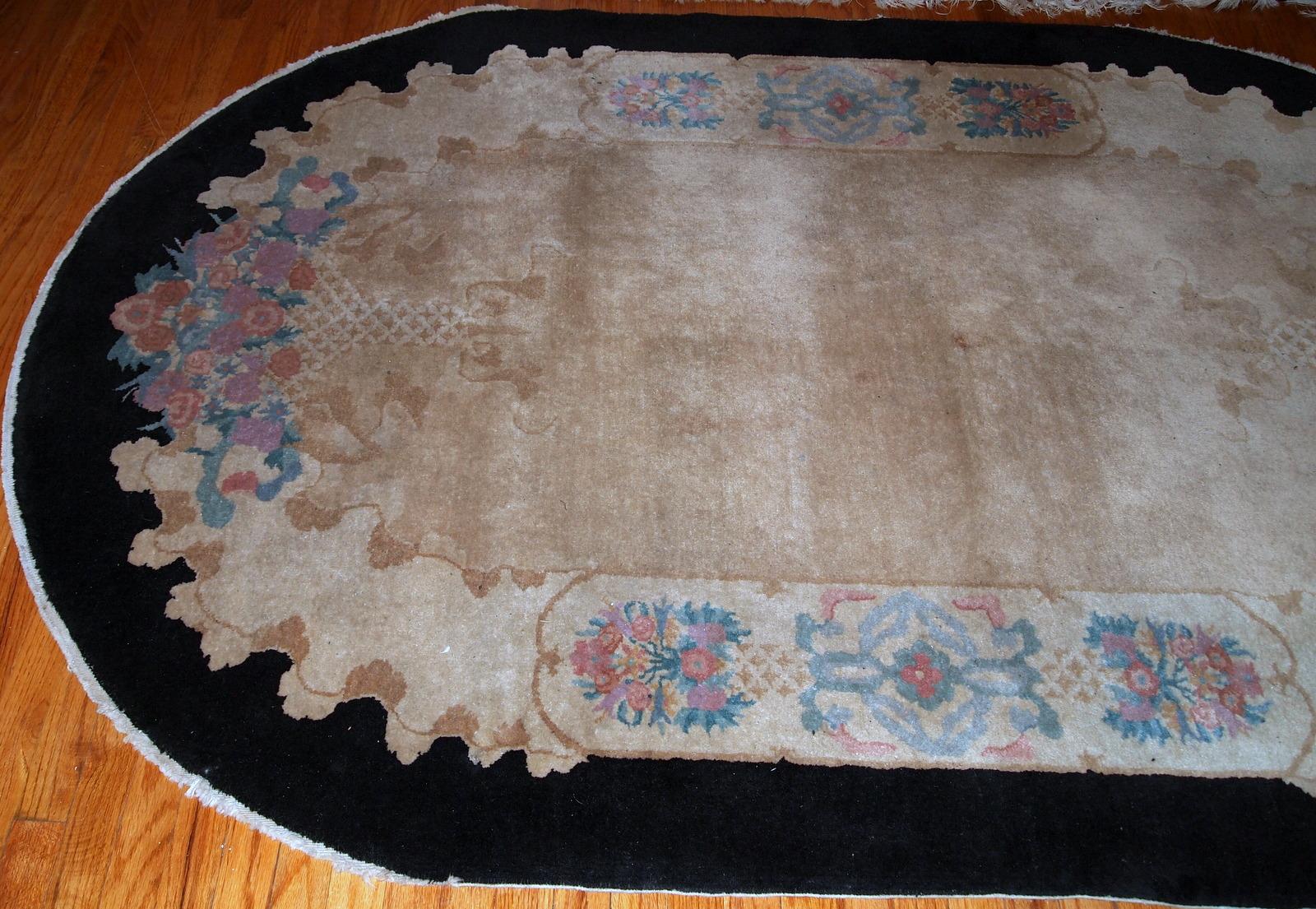 Handmade Antique Chinese Art Deco Rug, 1920s, 1B660 In Good Condition For Sale In Bordeaux, FR