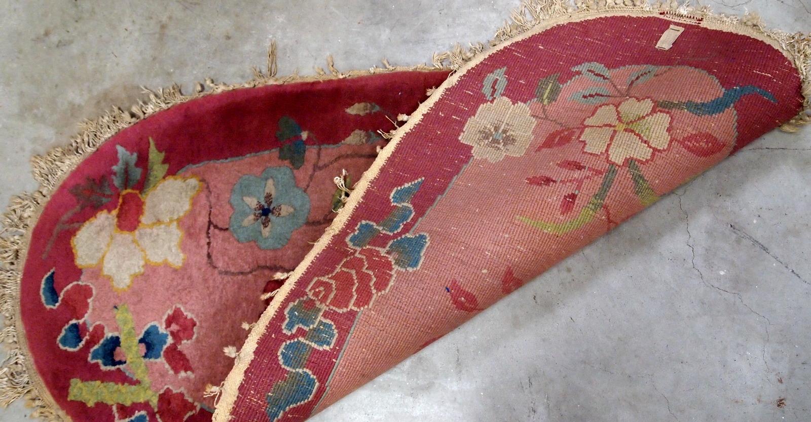 20ième siècle Tapis Art déco chinois ancien fait à la main, années 1920, 1B567 en vente