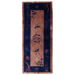 Handmade Antique Chinese Art Deco Rug, 1920s Handmade Antique Chinese Art Deco Rug, 1920s