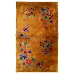 Handmade Antique Chinese Art Deco Rug, 1920s