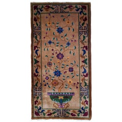 Handmade Antique Chinese Art Deco Rug, 1920s