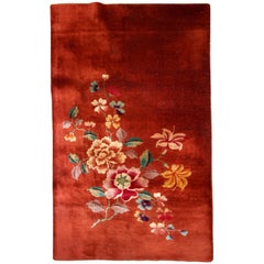 Handmade Antique Chinese Art Deco Rug, 1920s