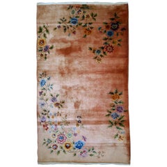 Handmade Antique Chinese Art Deco Rug, 1920s