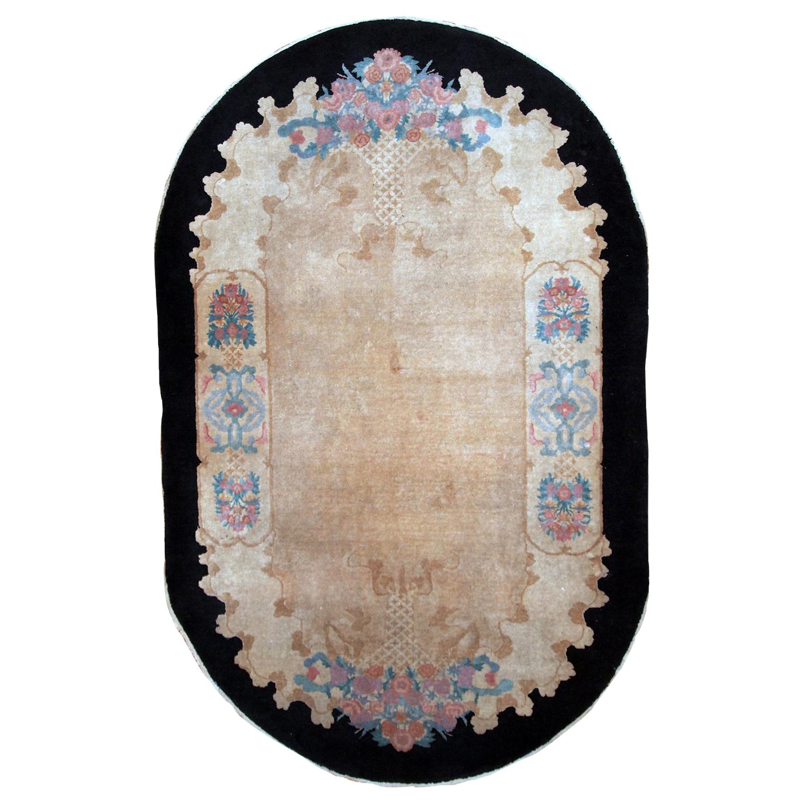 Handgefertigter antiker chinesischer Art-Déco-Teppich, 1920er Jahre, 1B660