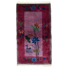 Handmade Antique Chinese Art Deco Rug, 1920s