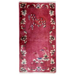 Handmade Antique Chinese Art Deco Rug, 1920s