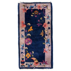 Handmade Antique Chinese Art Deco Rug, 1920s, 1B667