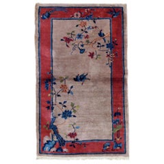 Handmade Antique Chinese Art Deco Rug, 1920s, 1B668