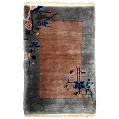 Handmade Antique Chinese Art Deco Rug, 1920s, 1B609
