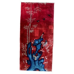 Handmade Antique Chinese Art Deco Rug, 1920s, Wool, 2.9 x 6.0 ft -1C1266