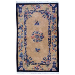 Handmade Antique Chinese Art Deco Rug, 1930s, 1L17