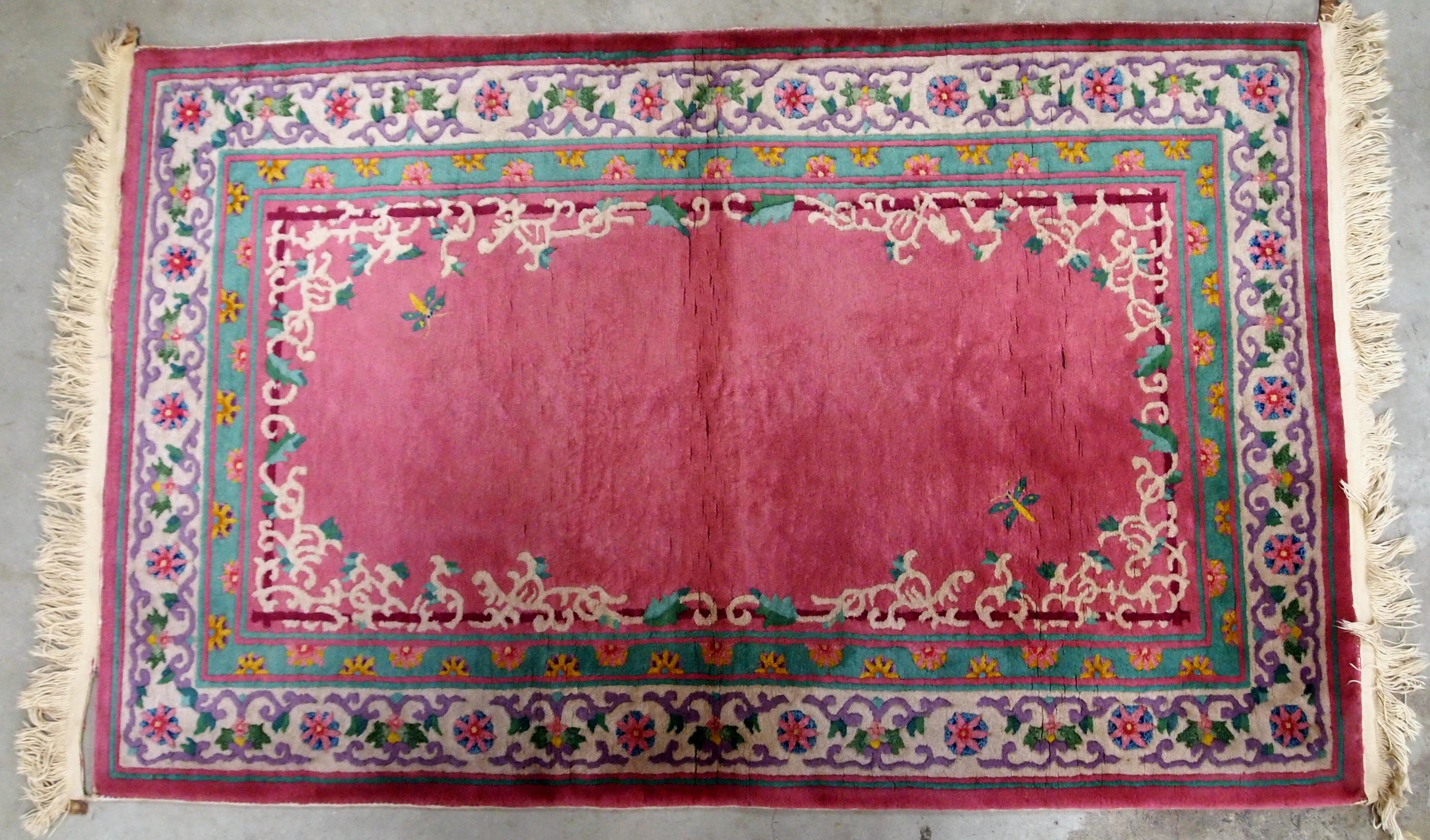 Handgefertigter antiker chinesischer Art-Déco-Teppich, 1930er Jahre, 1B655 im Angebot 1