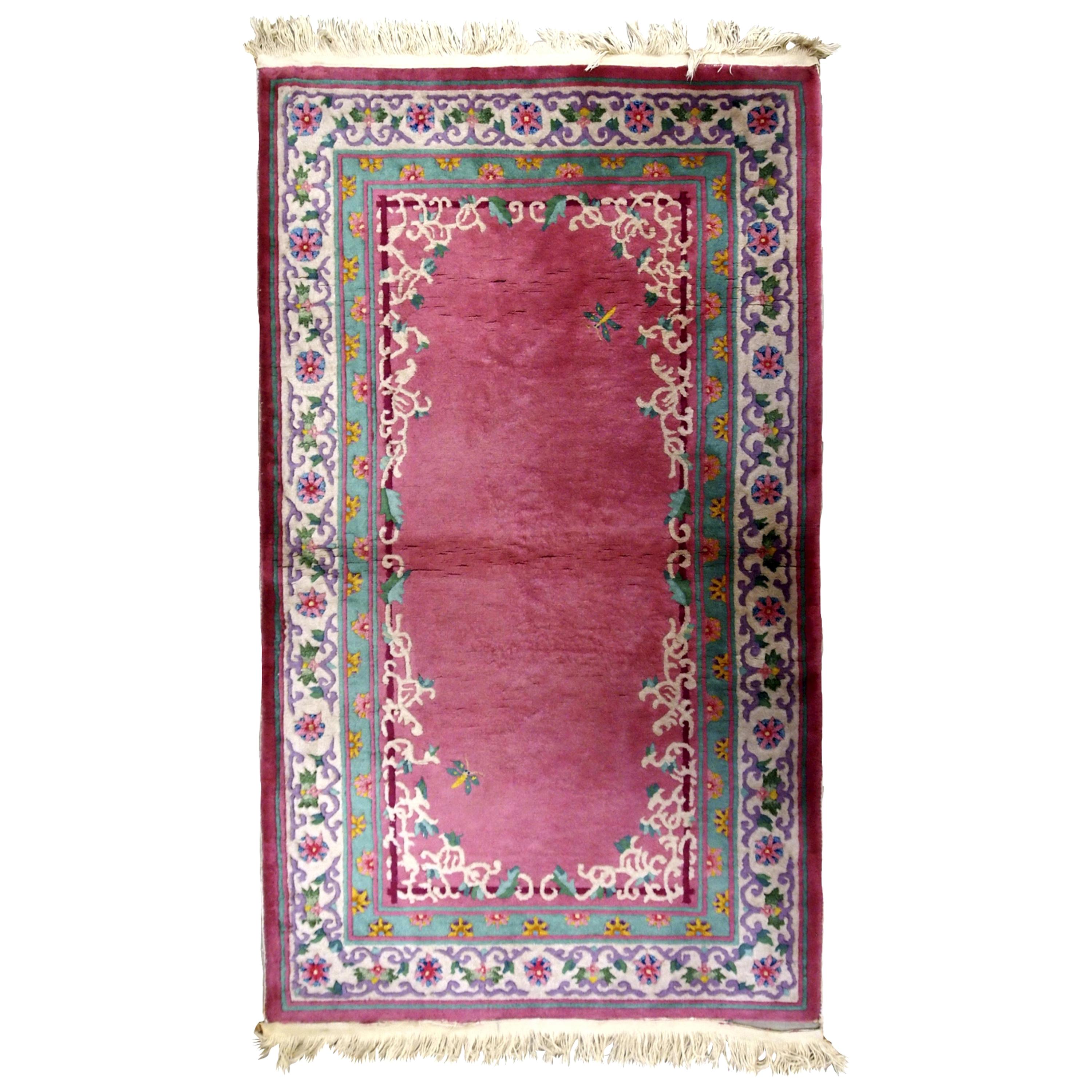 Handgefertigter antiker chinesischer Art-Déco-Teppich, 1930er Jahre, 1B655 im Angebot
