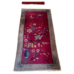 Handmade Antique Chinese Art Deco Rug – Circa 1920s – Wool, 2'10" x 5'10 - 1B970