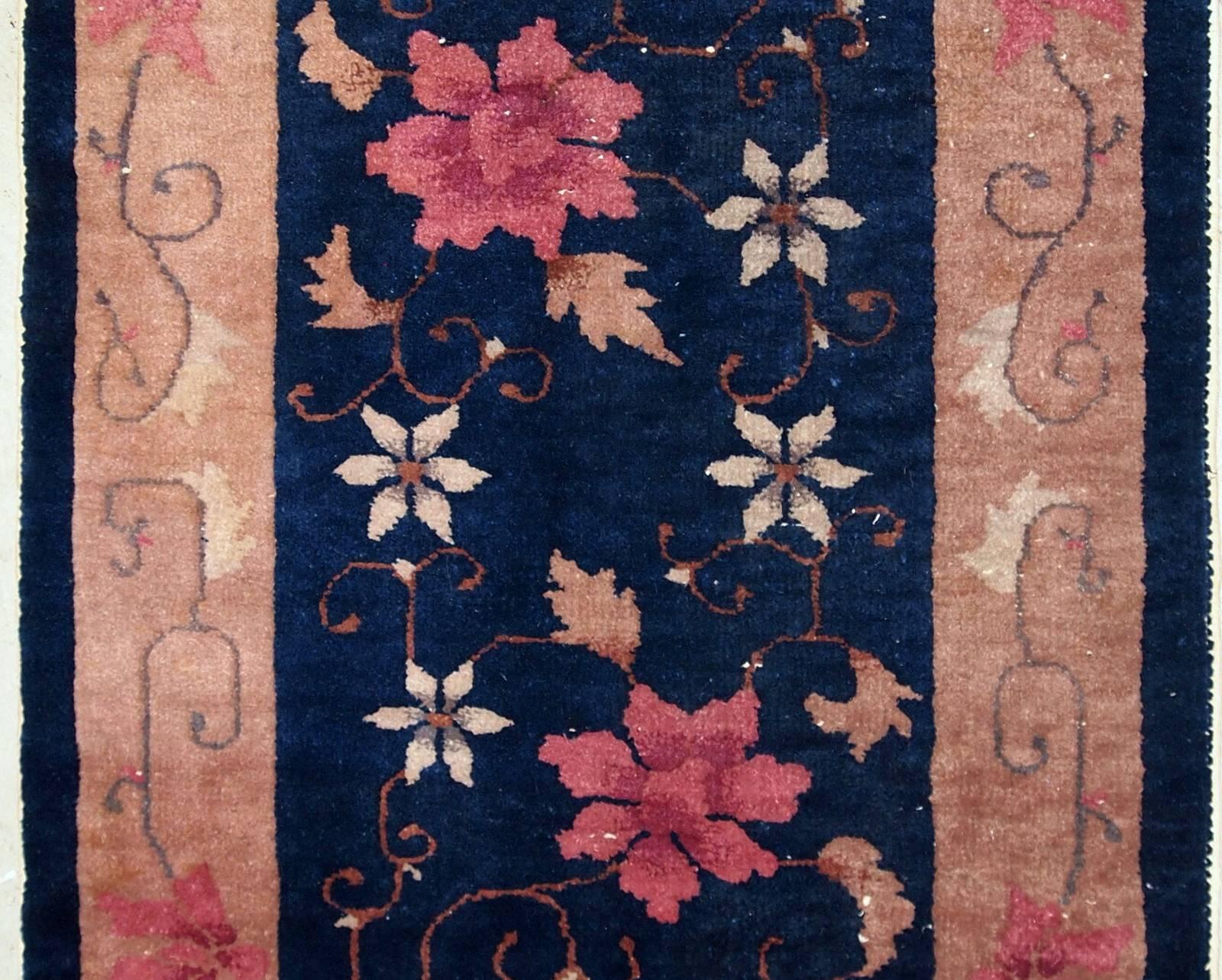 Handgefertigter antiker chinesischer Art-Déco-Teppich, 1920er Jahre, 1B608 (Chinesisch) im Angebot