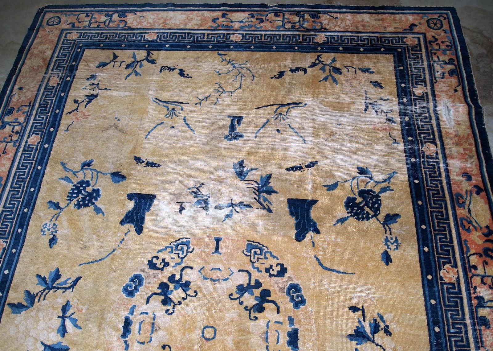 Tapis Ningsha chinois ancien fait à la main, années 1870, 1B799 en vente 3