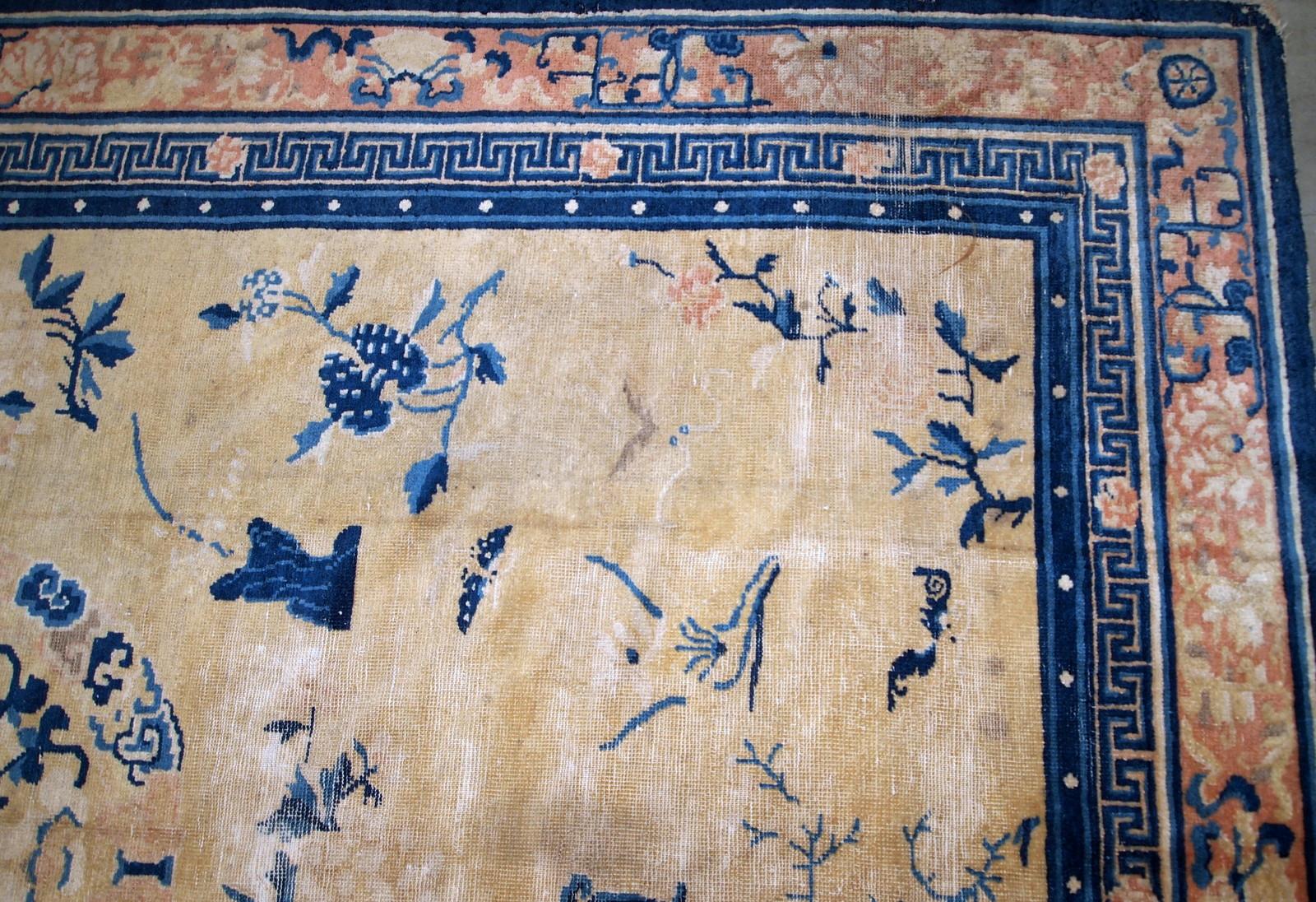 Fin du XIXe siècle Tapis Ningsha chinois ancien fait à la main, années 1870, 1B799 en vente