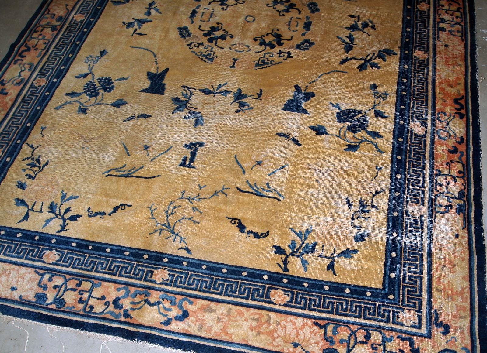 Handmade Antique Chinese Ningsha Rug, 1870s, 1B799 For Sale 2