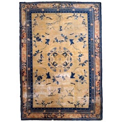 Handmade Antique Chinese Ningsha Rug, 1870s, 1B799