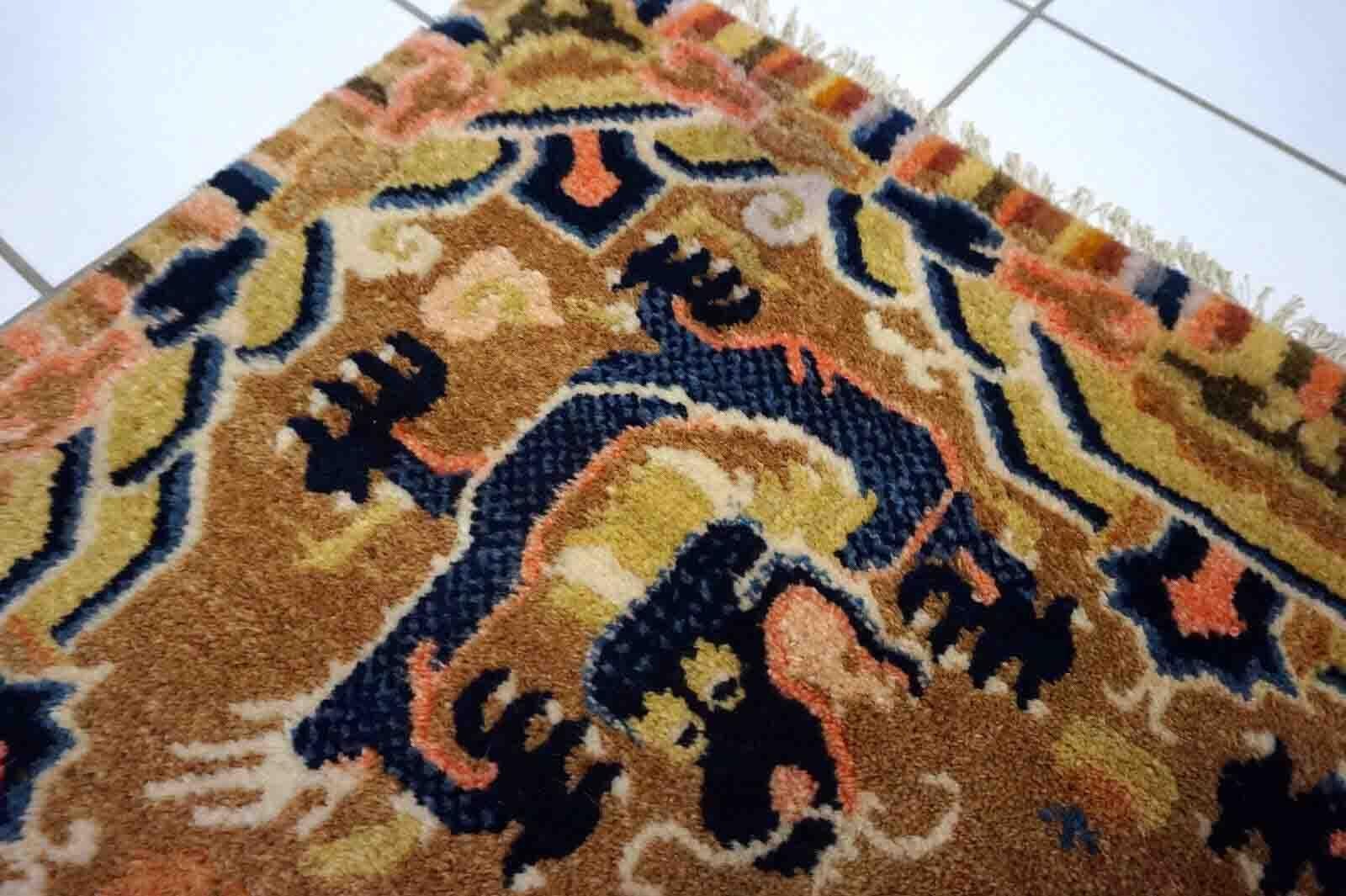 Early 20th Century Handmade Antique Chinese Ningsha Rug, 1900s, 1D37