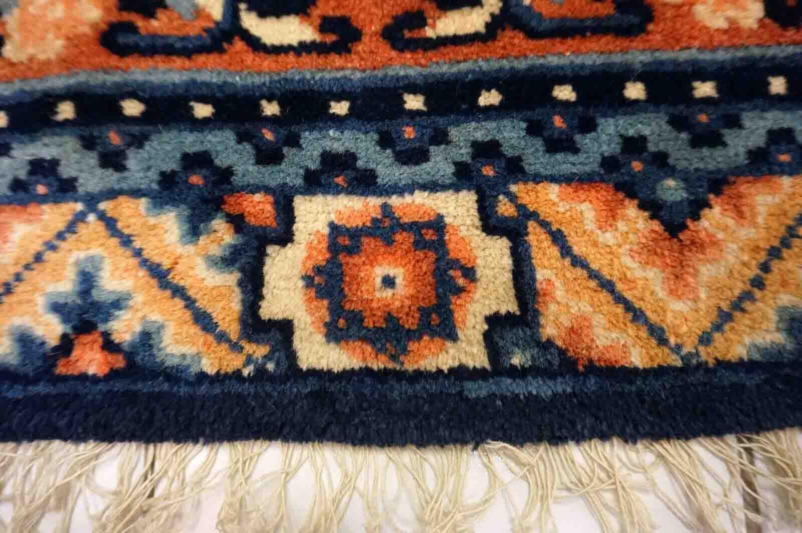 Hand-Knotted Handmade Antique Chinese Ningsha Rug, 1910s, 1D35 For Sale