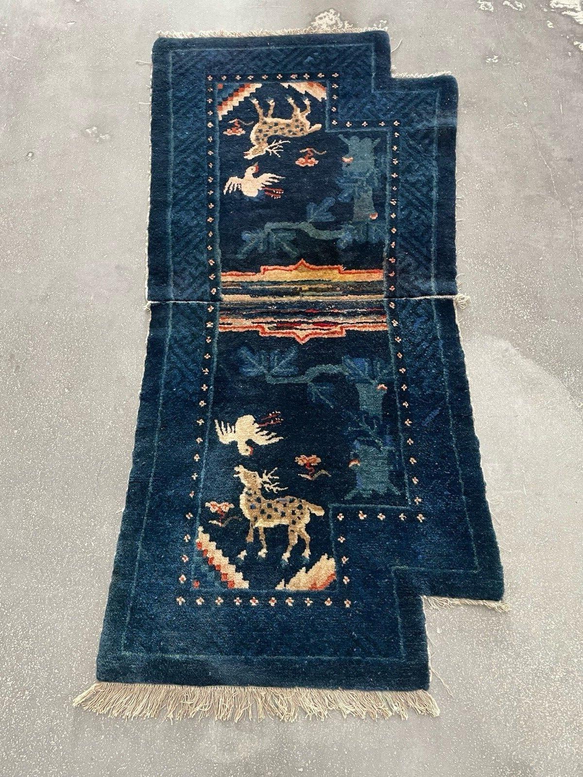 Handmade Antique Chinese Pao Tao Rug 1.9' x 3.11', 1880s - 1N96 For Sale 1