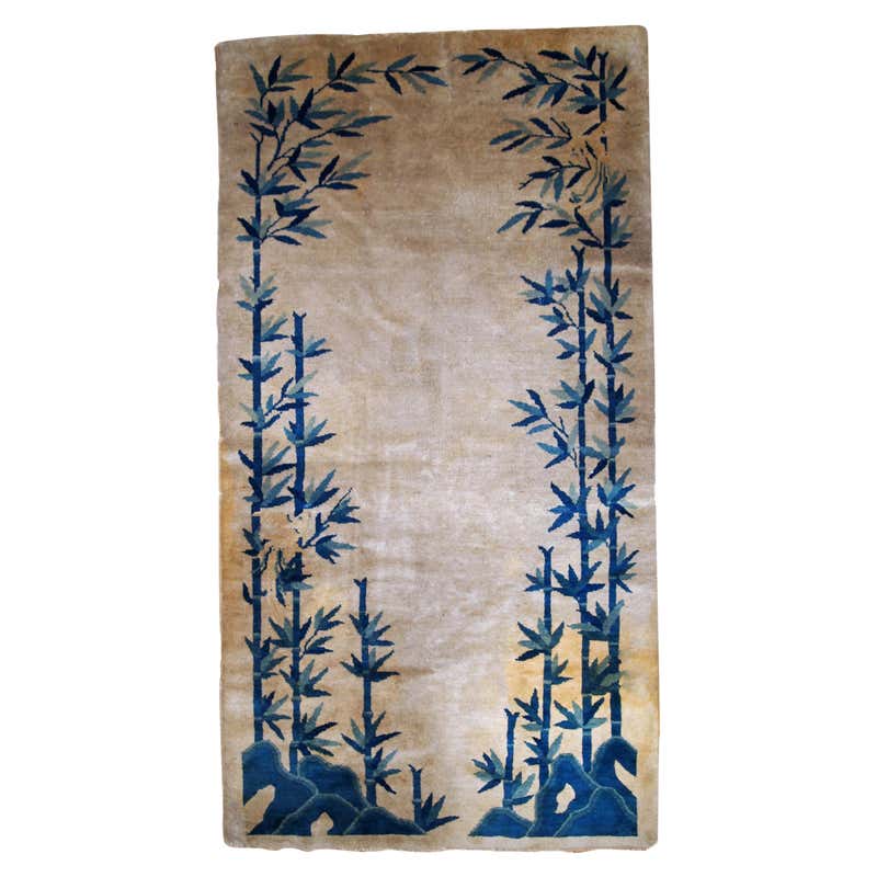 Antique Peking Brown Handmade Chinese Floral Wool Runner Rug For Sale ...