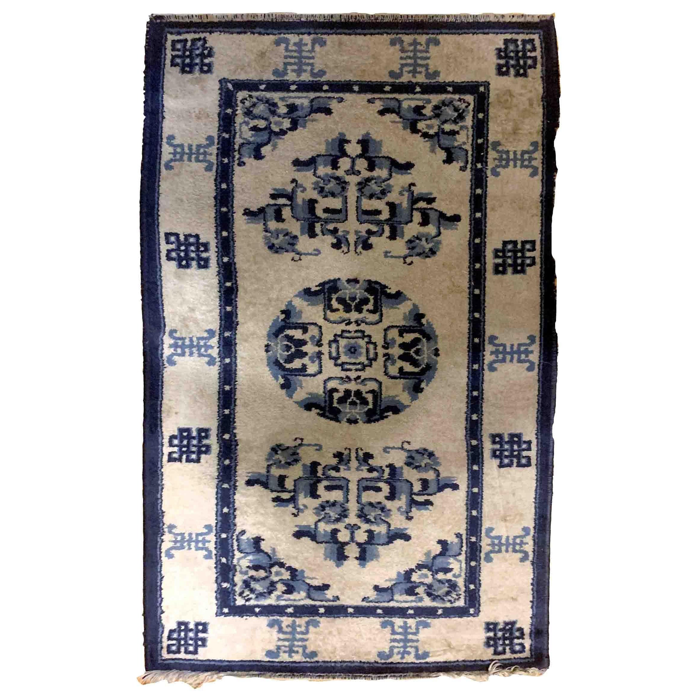 Tappeto antico cinese di Pechino fatto a mano, 1900, 1B891