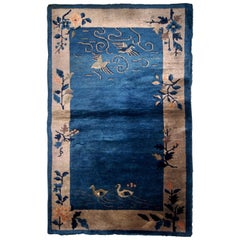 Handmade Antique Chinese Peking Rug, 1920s