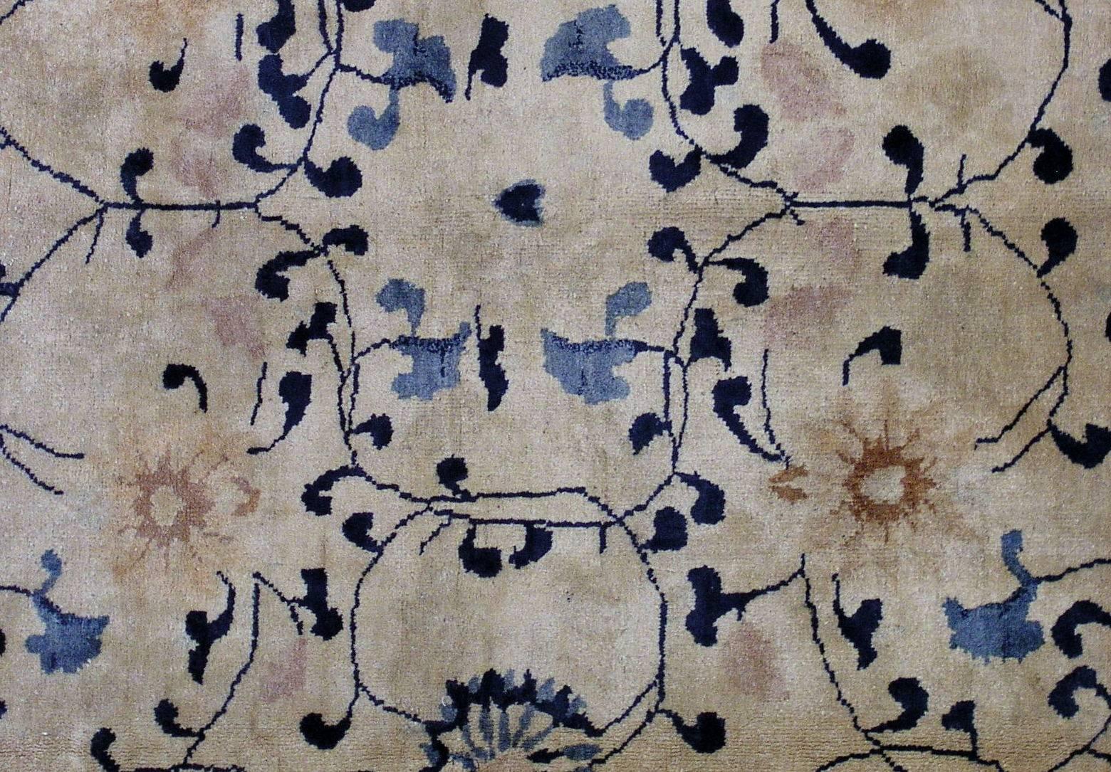 Hand-Knotted Handmade Antique Chinese Peking Rug, 1900s, 1L11
